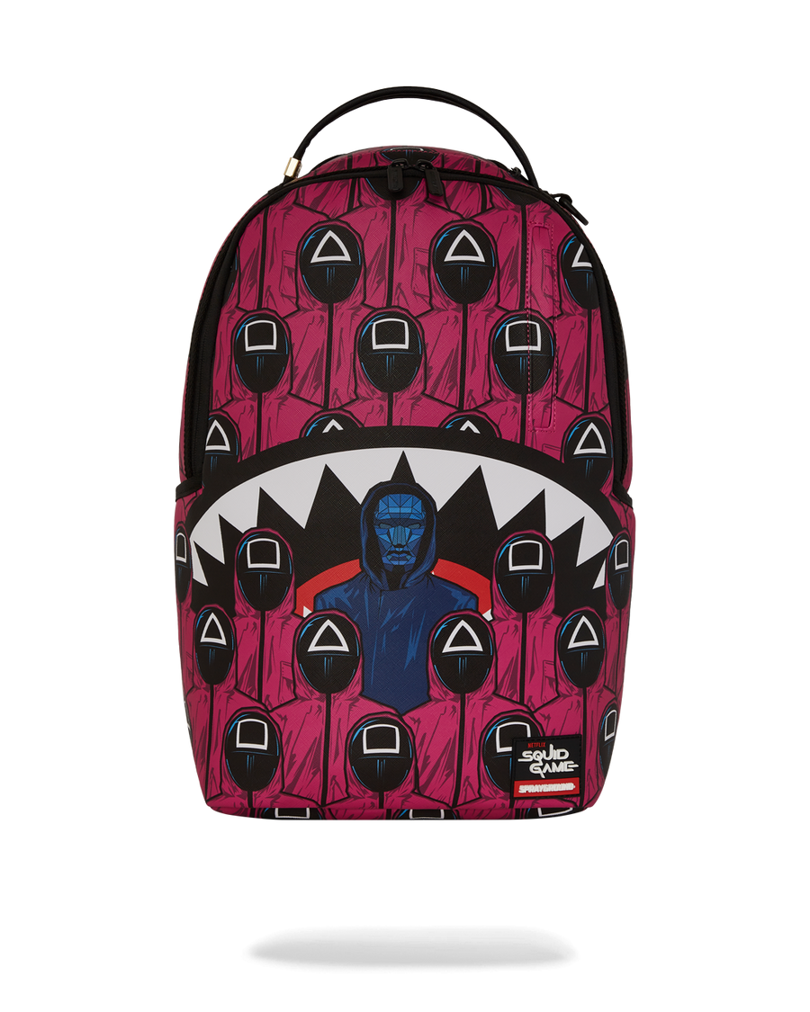 Squid Game Collab Front Man & Pink Guard Sharks Backpack