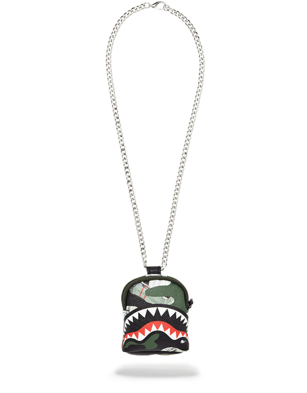 Camo Money Shark Backpack Chain