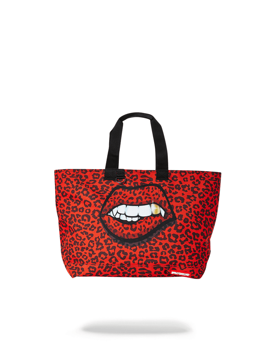 RED LEOPARD LIPS TOTE