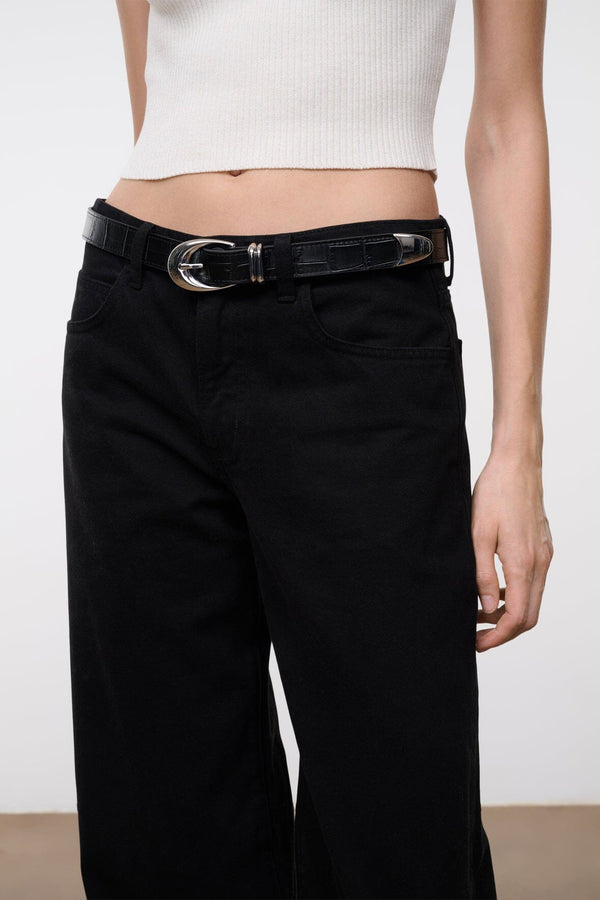 Moon Buckle Belt | Black Croco - image 2