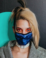 SHARK CHECK (BLUE) FACE MASK