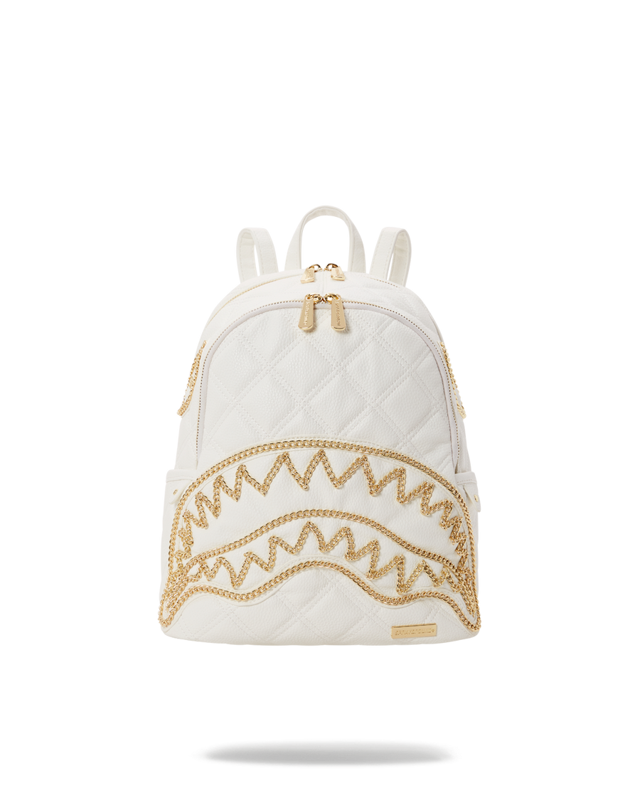 RIVIERA LE BLANC GOLD CHAIN SHARK SAVAGE BACKPACK