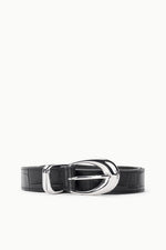 Moon Buckle Belt | Black Croco